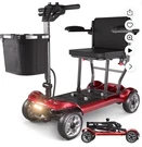 Sacvon 4-WHEEL Mobility Scooter Foldable W/ Baskets Lights Red New Open Box. Fixed Price $399.00.