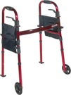 Deluxe Portable Folding Travel Walker With 5" Wheels & Legs Red Drive. Fixed Price $74.04.