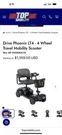 Brand New In Box - Drive Phoenix LT4 Wheel Travel Mobility Scooter. Fixed Price $542.00.