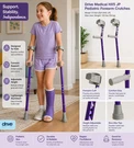 Drive Medical HX5 Jp Pediatric Forearm Crutches Purple 120LB Adjustable Pair. Fixed Price $12.06.