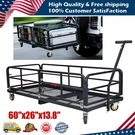60" Folding Trailer Hitch Mount Cargo Carrier Basket Rear Luggage Rack W/ Wheels. Fixed Price $201.99.