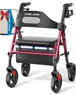 Homland Foldable Rollator Walkers With Seat For Seniors, 8 Big Wheels, 350 Lb.... Fixed Price $124.99.