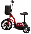 New -ZOOME3-DRIVE Medical Three Wheel Recreational Power Scooter, Red. Fixed Price $989.00.