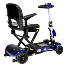 New Drive Medical Zoome Auto-flex Folding Travel Scooter, Blue. Fixed Price $2824.00.