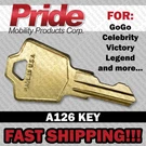 A126 Mobility Scooter Key For Pride Gogo Celebrity Victory Legend. Fixed Price $5.00.